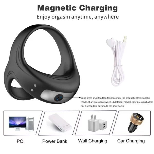 Rechargeable Vibrate Penis / Delay ring - 79 - Image 4