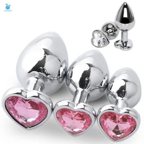 3 Size Anal Plug Heart Stainless Steel set