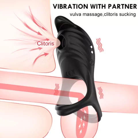 Licking Clitoris Penis Ring Vibrator couple Sex Toy - S150