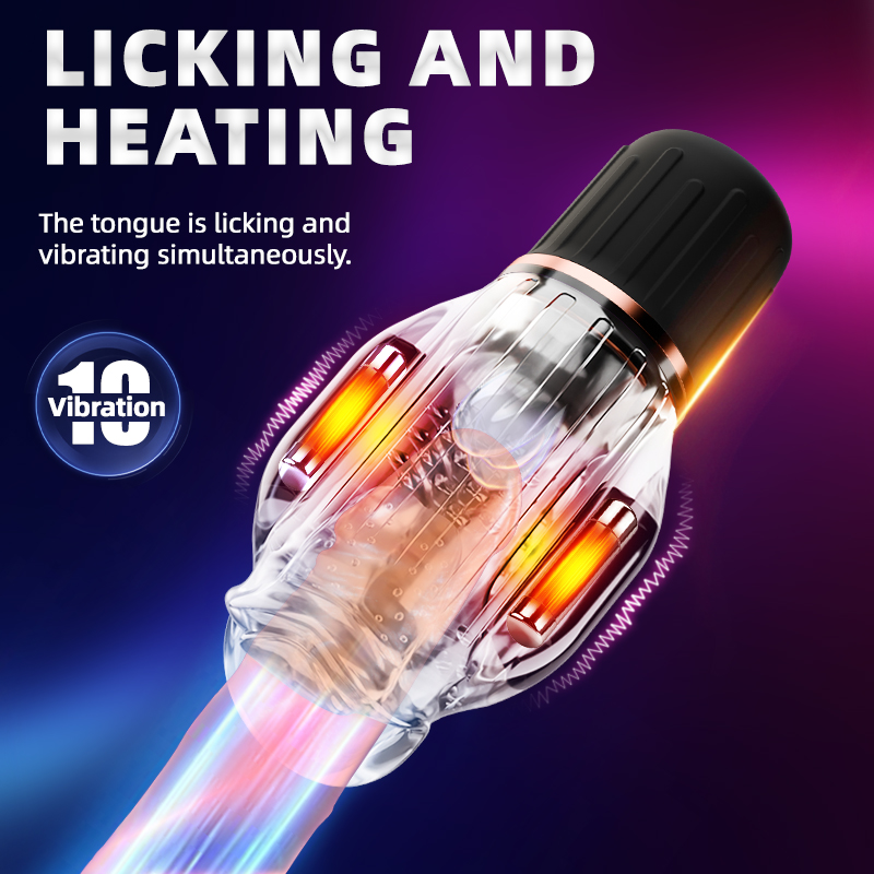 Men’s Licking Vibrating Heating Rechargeable Masturbator Sex Toy – 161 - Image 2