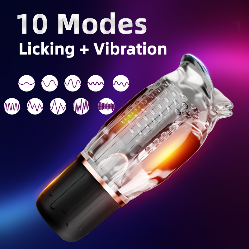 Men’s Licking Vibrating Heating Rechargeable Masturbator Sex Toy – 161 - Image 5