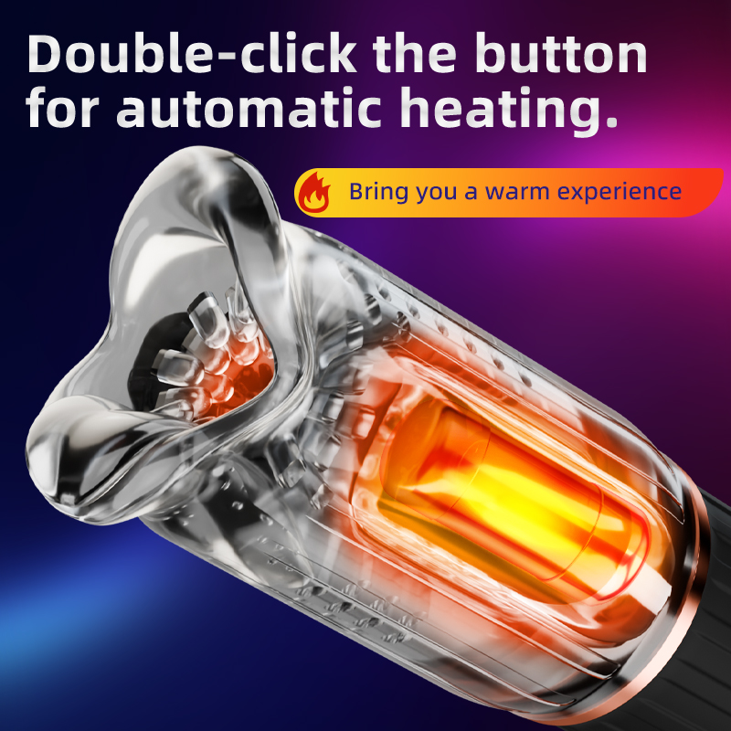 Men’s Licking Vibrating Heating Rechargeable Masturbator Sex Toy – 161 - Image 9